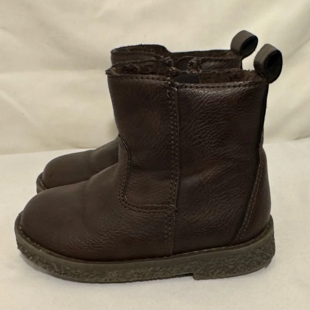 GAP Shoes Chelsea Brown Zip Cowboy Boots With Fleece‎ Lining Size 7C